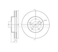 METELLI 2x Disco de Freno Delantero Ø281 MM Ventilado para Toyota Hilux VII