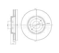 METELLI 2x Disco de Freno Delantero Ø281 MM Ventilado para Volvo V40 Kombi 645