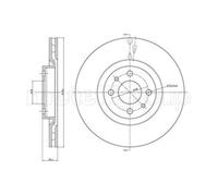 METELLI 2x Disco de Freno Delantero Ø283.9 MM Ventilado para Fiat Multipla 186