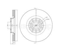 METELLI 2x Disco de Freno Delantero Ø312 MM Ventilado para Audi A4 8EC B7 2.0