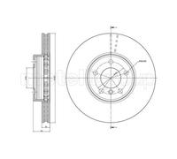 METELLI 2x Disco de Freno Delantero Ø332 MM Ventilado Pintado para BMW X5 E53