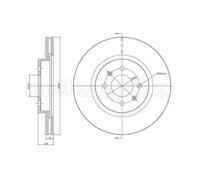METELLI 2x Discos de Freno Delanteros Ø280 MM Ventilado Pintado para Hyundai i20