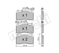 METELLI Forros de Freno Delantero para Alfa Romeo 159 Sportwagon Spider Lancia