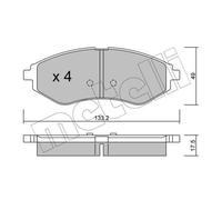 METELLI Forros de Freno Delantero para Chevrolet Aveo / Kalos Hatchback Daewoo