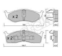 METELLI Forros de Freno Delantero para Chrysler Voyager/Grand 300M Plymouth