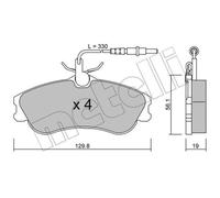 METELLI Forros de Freno Delantero para Citroën Berlingo Caja Peugeot 306 Partner
