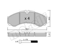 METELLI Forros de Freno Delantero para Iveco Daily III Camión/Chasis