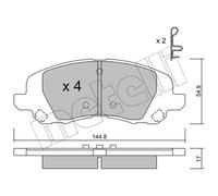 METELLI Forros de Freno Delantero para Jeep Patriot Compass Chrysler Sebring