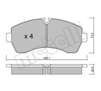 METELLI Forros de Freno Delantero para Mercedes-Benz Sprinter 5-T Camión /