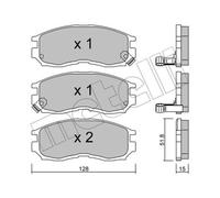 METELLI Forros de Freno Delantero para Mitsubishi Galant VI Station Wagon Proton