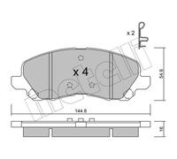 METELLI Forros de Freno Delantero para Mitsubishi Lancer VII ASX Jeep Patriot
