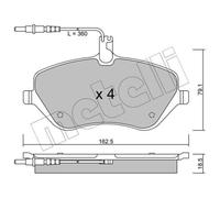 METELLI Forros de Freno Delantero para Peugeot 607 407 Sw Citroën C6 C5 III