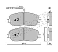 METELLI Forros de Freno Delantero para Peugeot 807 Experto Citroën C8 Jumpy