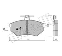 METELLI Forros de Freno Delantero para VW Jetta II Golf III Seat Toledo I Ibiza
