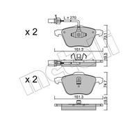 METELLI Forros de Freno Delantero para VW Transporter IV Bus Sharan Galaxy