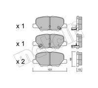 METELLI Forros de Freno Pastillas para Mitsubishi Outlander III Gg _ W Gf _ Zj