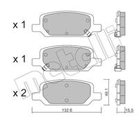 METELLI Forros de Freno Pastillas Parte Trasera para Tesla Modelo 3 5YJ3 Ev AWD