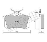 METELLI Forros de Freno Traseros para VW Jetta II Golf III Seat Toledo I Ibiza