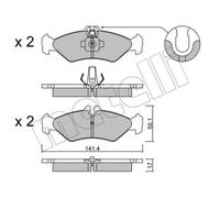 METELLI Pastillas de Freno Trasero para Mercedes-Benz Sprinter 2-T Caja 901