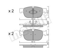 METELLI Pastillas Freno de Eje Delantero Conjunto para Volvo XC60 II 246 XC90