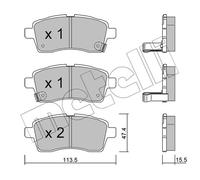 METELLI Pastillas Freno Delant. Apto para Suzuki Ignis