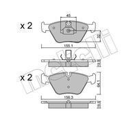 METELLI Pastillas Freno Delant. para BMW X3 3er Cabriolet
