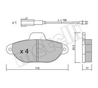 METELLI Pastillas Freno Delant. para Fiat 500C Ford Ka