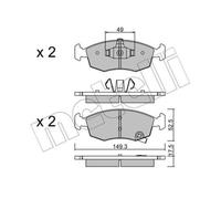 METELLI Pastillas Freno Delant. para Fiat Panda Lancia Ypsilon