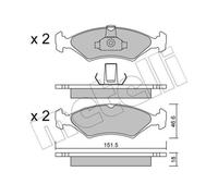 METELLI Pastillas Freno Delant. para Ford Fiesta IV Puma Mazda 121 III