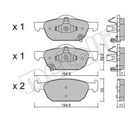 METELLI Pastillas Freno Delant. para Honda Accord (VIII)