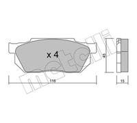 METELLI Pastillas Freno Delant. para Honda Civic IV Hatchback Accord