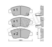 METELLI Pastillas Freno Delant. para Honda Crx III Civic VI Fastback