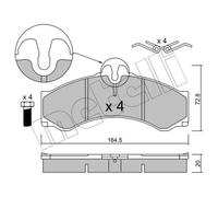 METELLI Pastillas Freno Delant. para Mercedes-Benz Sprinter 4-T Bus VW Lt 28-46