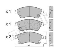 METELLI Pastillas Freno Delant. para Opel Astra J Chevrolet Cruze Aveo Hatchback