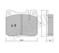 METELLI Pastillas Freno Delant. para VW Lt 28-35 I Bus