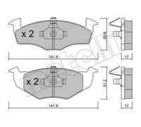 METELLI Pastillas Freno Delant. para VW Polo Fox Seat Ibiza III Arosa