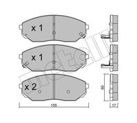 METELLI Pastillas Freno Delant. Sistema Sumitomo para Kia Sorento I