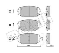 METELLI Pastillas Freno Juego de para Hyundai Tucson NX4A NX4E Kia Sportage