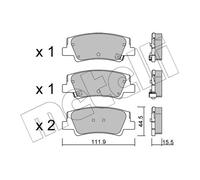 METELLI Pastillas Freno Juego de para Hyundai Tucson NX4A NX4E Sonata VIII