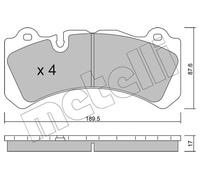 METELLI Pastillas Freno Juego de para Volvo V60 II 225 227 V90 235 236 224