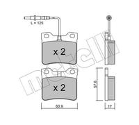 METELLI Pastillas Freno Trasero para Mercedes-Benz Caja Clase V Peugeot 605