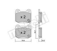 METELLI Pastillas Freno Trasero para Nissan 350Z Subaru Impreza Sedán Wrx