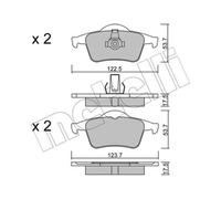 METELLI Pastillas Freno Trasero para Volvo V70 II S60 I