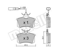 METELLI Pastillas Freno Trasero para VW Sharan Ford Galaxy Alhambra