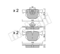 METELLI Pastillas Freno Trasero Sistema ATE - Teves para BMW X5 X6