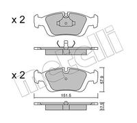 metelligroup 22-0124-0 Pastillas de Freno, Made in Italy, Repuestos para Automóviles, Certificación ECE R90, sin Cobre