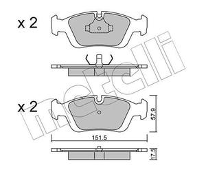metelligroup 22-0124-0 Pastillas de Freno, Made in Italy, Repuestos para Automóviles, Certificación ECE R90, sin Cobre