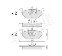 metelligroup 22-0211-1 Pastillas de Freno, Made in Italy, Repuestos para Automóviles, Certificación ECE R90, sin Cobre