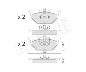 metelligroup 22-0211-1 Pastillas de Freno, Made in Italy, Repuestos para Automóviles, Certificación ECE R90, sin Cobre