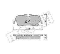 Pastillas de freno 22-0694-0 METELLI para LAND ROVER DISCOVERY IV DISCOVERY III